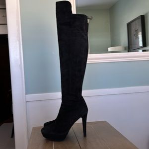 Stuart Weitzman Suede 5050 style Over the Knee platform high heel Boots 8 READ
